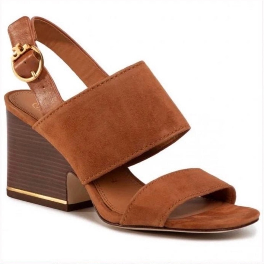 Tory Burch Brown Block Heel Sandals